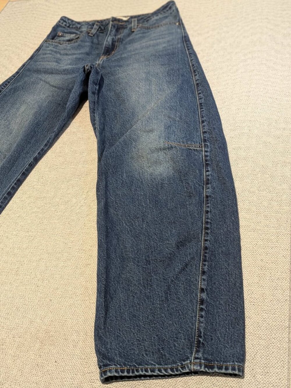 Levi’s Premium Baggy Dad Barrel Jeans Size 27 Blue Denim - Picture 2 of 9